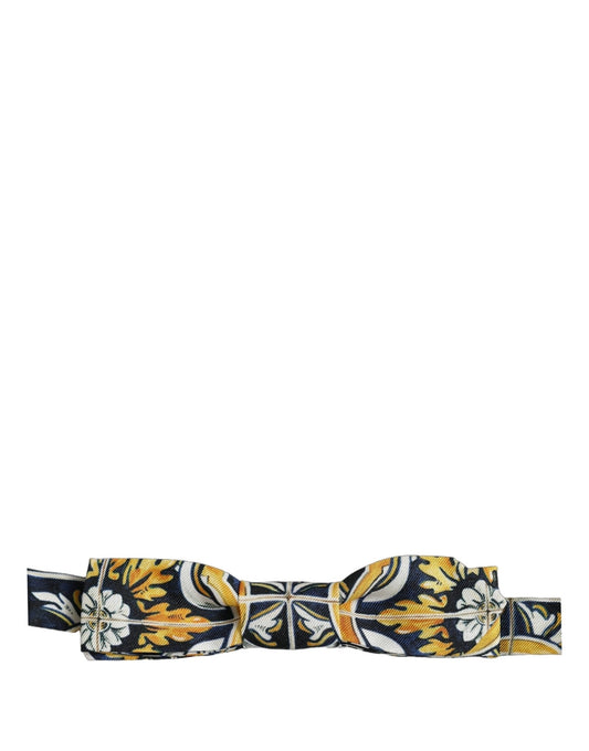 Dolce & Gabbana Multicolor Damask Style Adjustable Neck Papillon Bow Tie