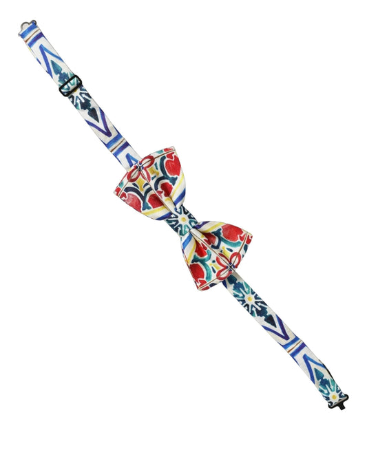 Dolce & Gabbana Men Multicolor Majolica Adjustable Neck Papillon Bow Tie