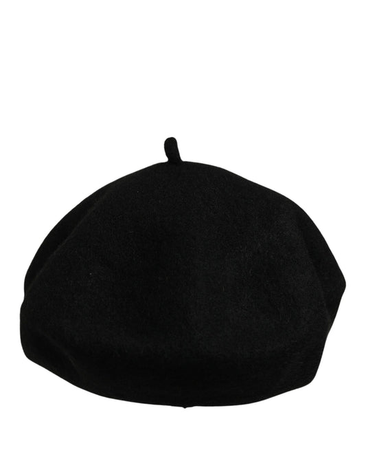 Dolce & Gabbana Black Wool French Style Beret Capello Hat