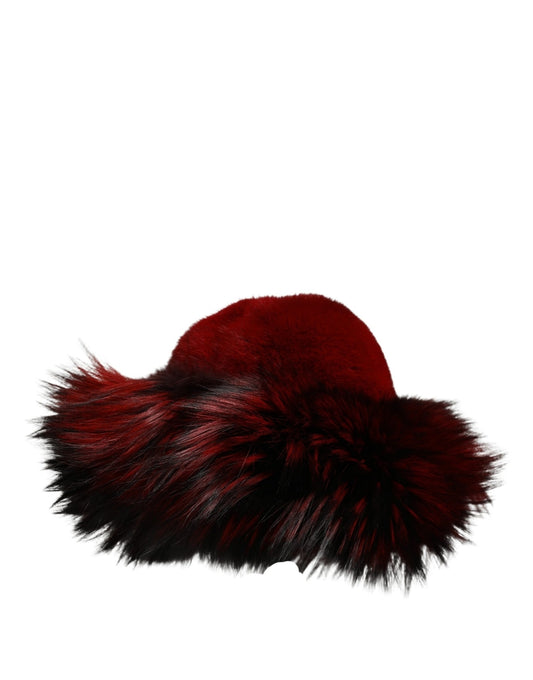 Dolce & Gabbana Red Fox Mink Fur Womens Bucket Capello Hat