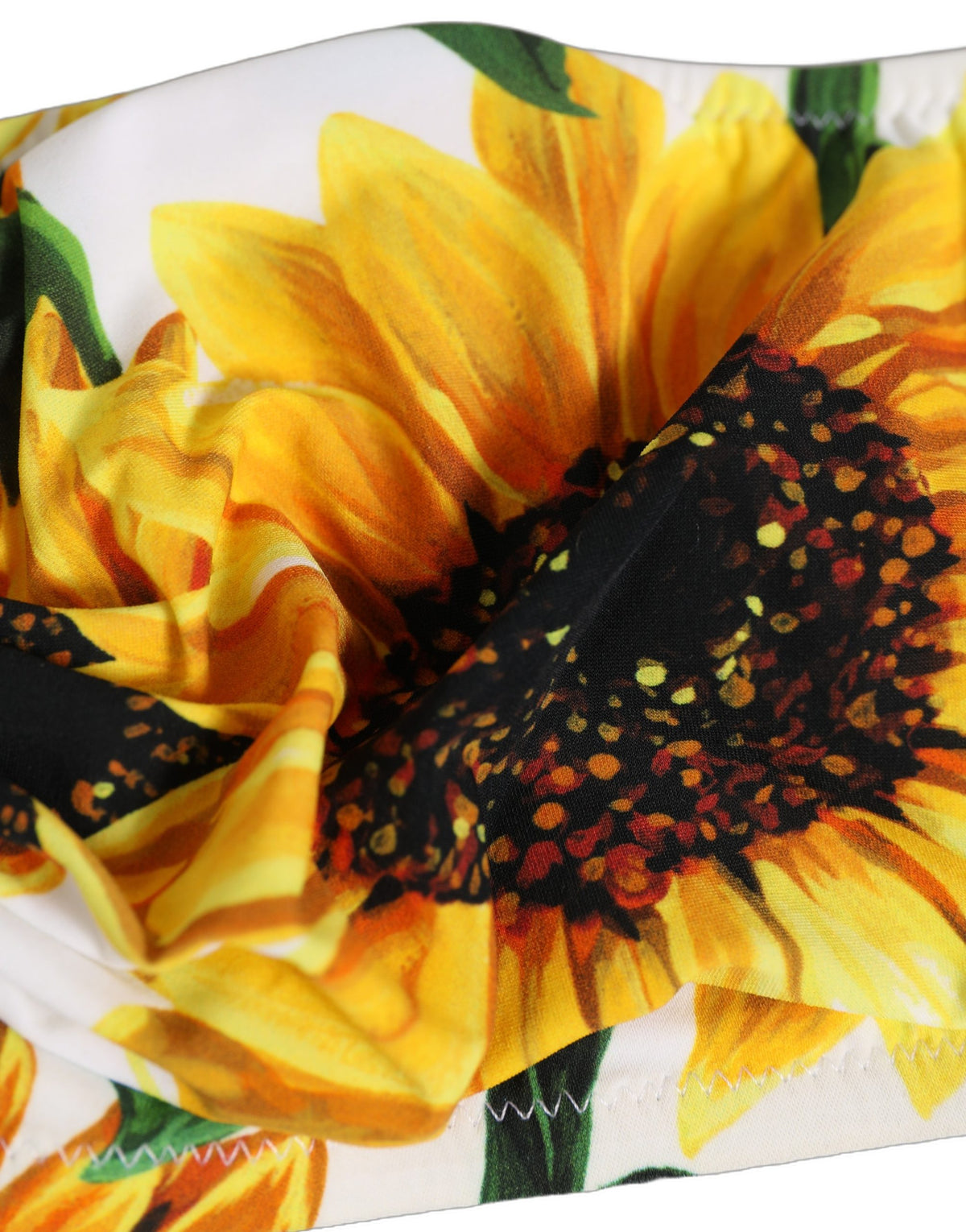 Dolce & Gabbana Bandeau-Bikini-Oberteil mit weißem Sonnenblumen-Print