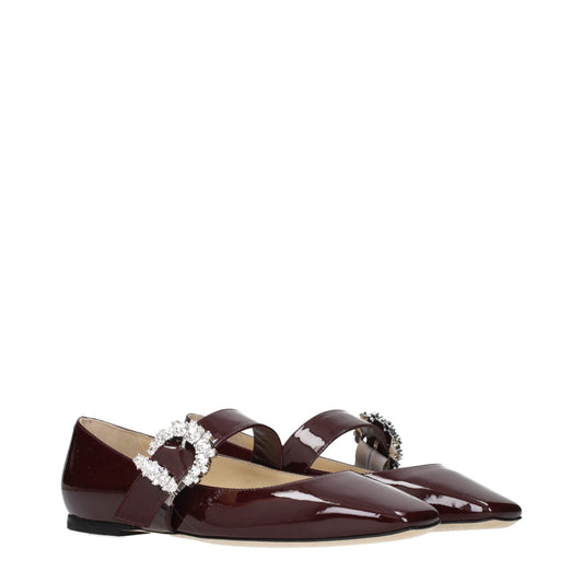Jimmy Choo Red Leather Ballet Flats