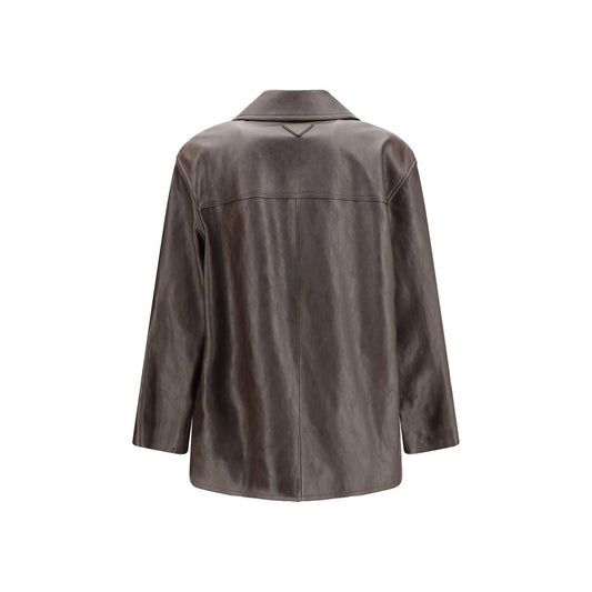 Saint Laurent Black Wool Oves Aries Leather Jacket