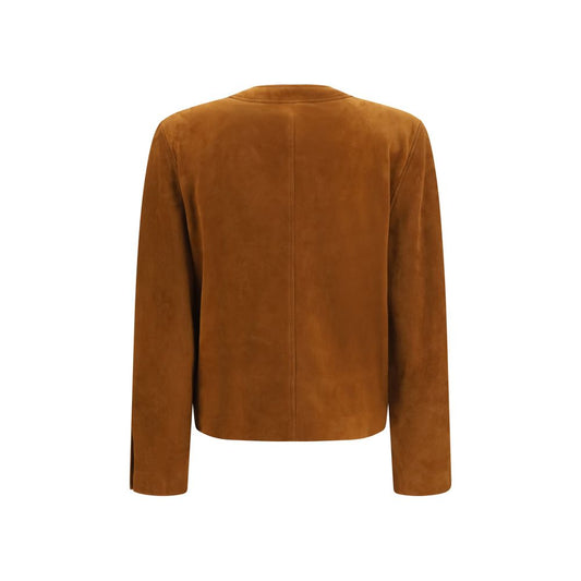 Saint Laurent Brown Lamb Ovis Aries Aries Full-Length Jacket