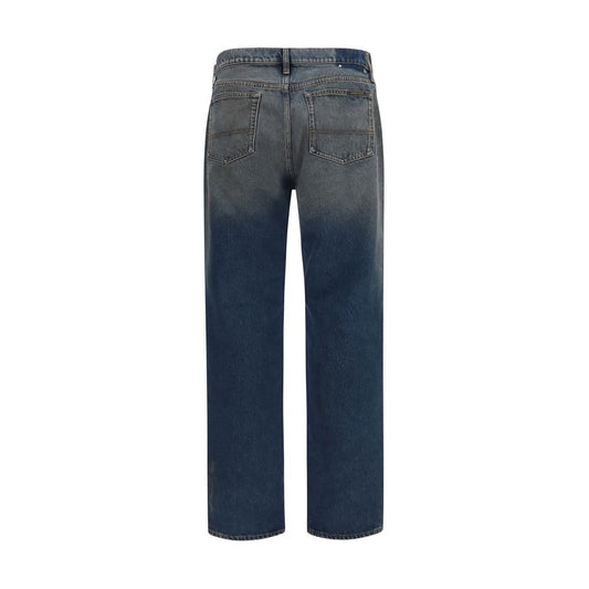 Golden Goose Blue Cotton Straight-Leg Jeans