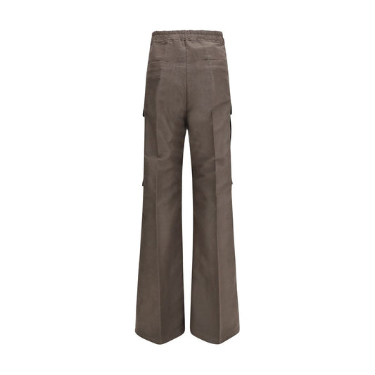 Rick Owens Brown Ramie Cargo Pants