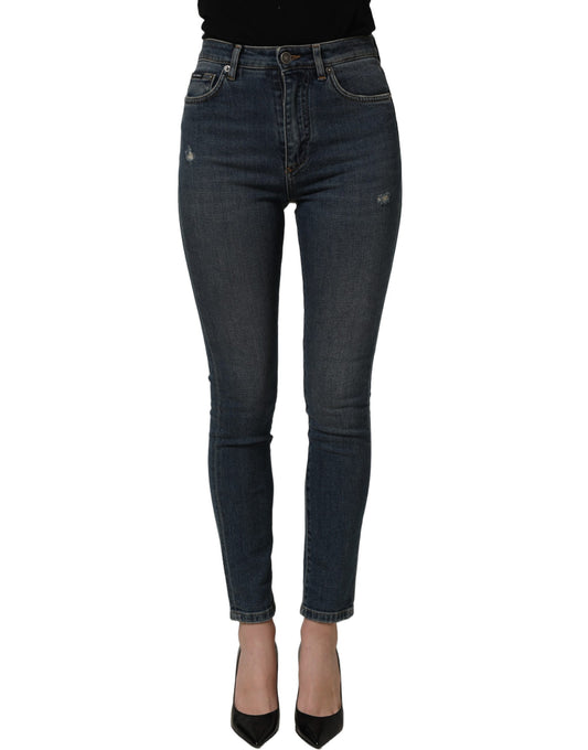 Dolce & Gabbana Blue Cotton Stretch Skinny Denim Trouser Jeans