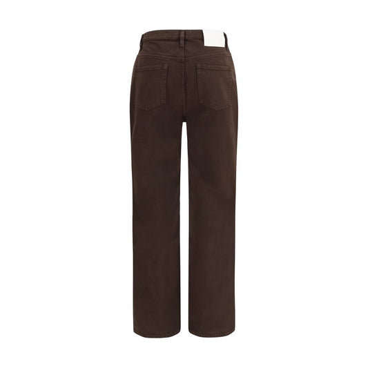 Loulou De Saison Brown Cotton Straight-Leg Jeans