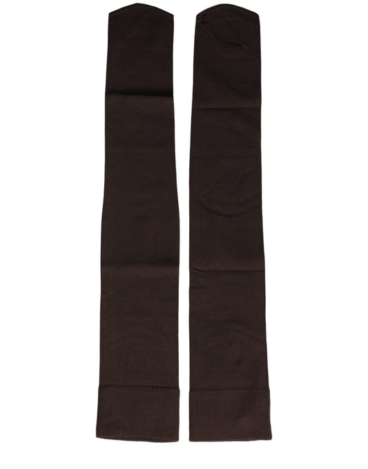 Dolce & Gabbana Brown Nylon Over Calf Long Women Accessory Socks