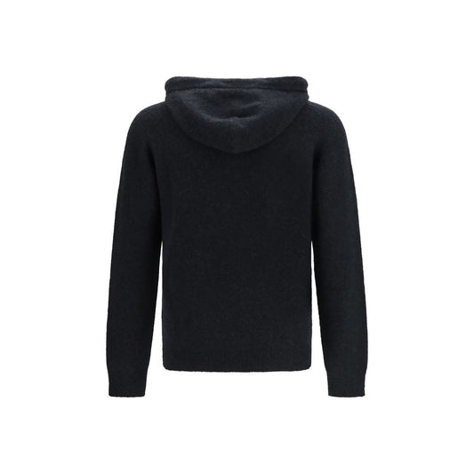 Roberto Collina Black Wool Oves Aries Hoodie