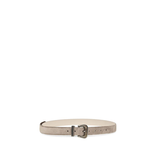 Brunello Cucinelli Beige Calf Leather Bos Taurus Regular Belt