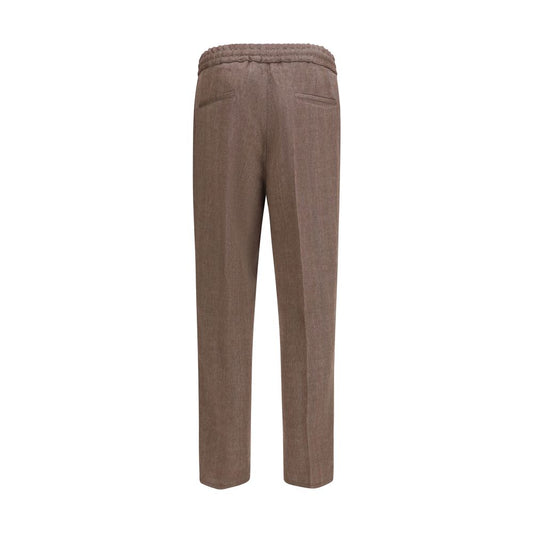 Brunello Cucinelli Brown Linen Casual Pants