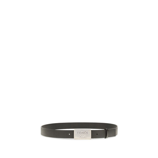 Fendi Black Calf Leather Bos Taurus Regular Belt