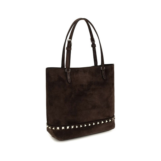 Valentino Garavani Brown Calf Leather Bos Taurus Shoulder Bag