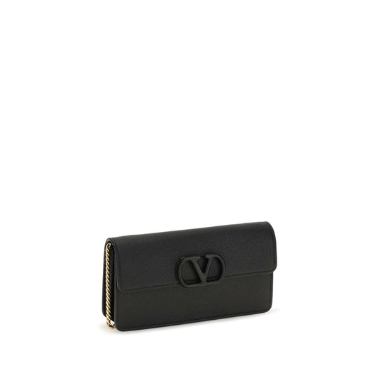 Valentino Garavani Black Calf Leather Bos Taurus Wallet