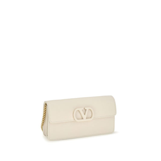 Valentino Garavani White Calf Leather Bos Taurus Wallet