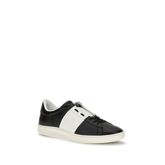 Valentino Garavani Black Calf Leather Bos Taurus Sneakers
