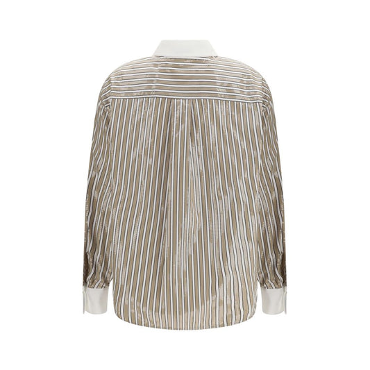 Brunello Cucinelli Beige Cotton Pattern Shirt