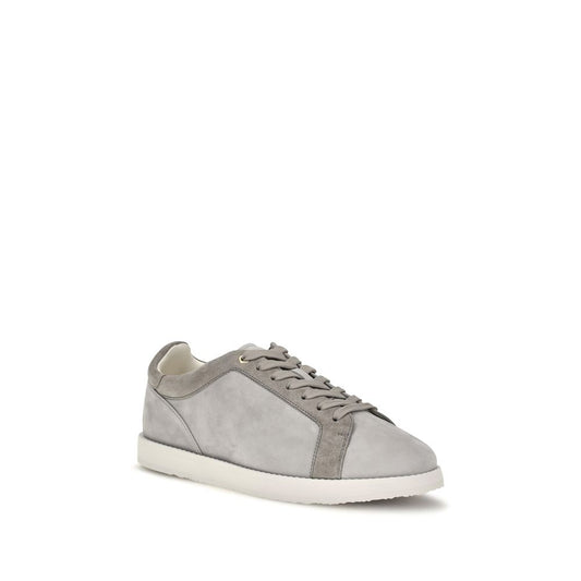 Brunello Cucinelli Gray Suede Leather Low Top Sneakers