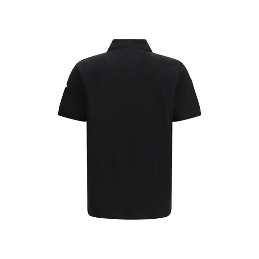 Moncler Black Cotton Polo Shirt