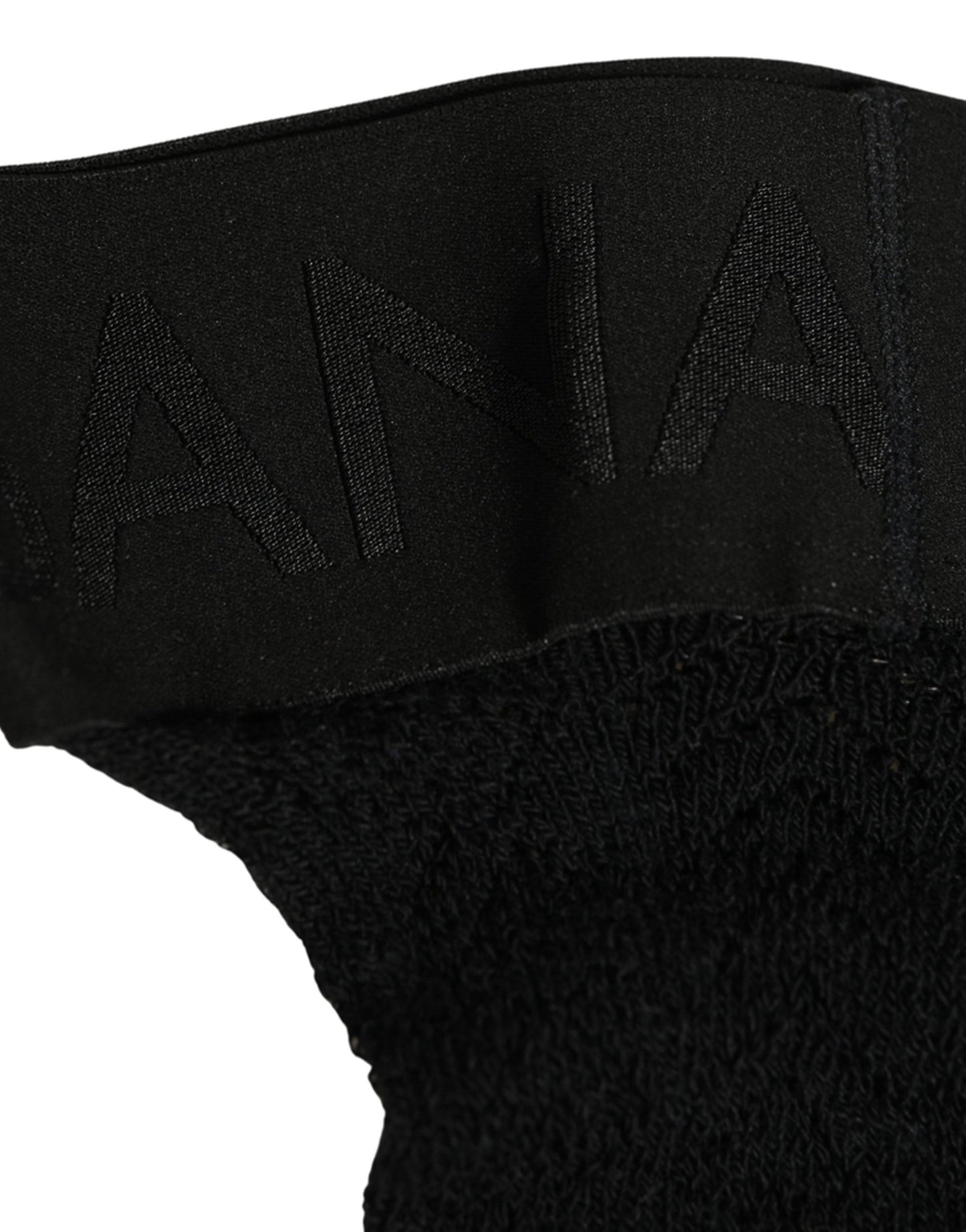 Dolce & Gabbana Black Wool Logo Calf Long Women Accessory Socks