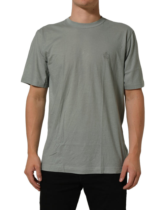 Dolce & Gabbana Green Cotton Short Sleeve Crew Neck T-shirt