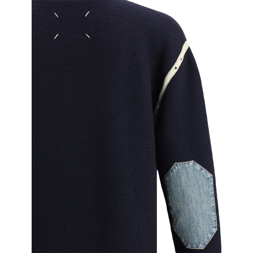 Maison Margiela Oversize-Sweatshirt aus blauem Wollgemisch