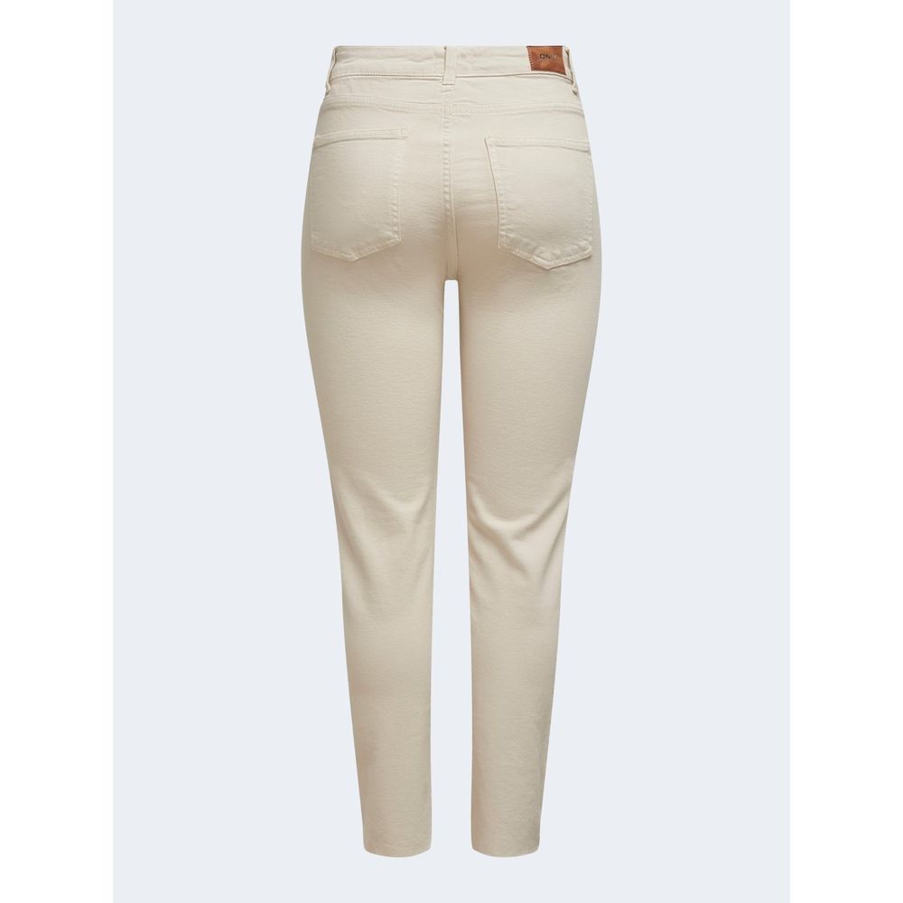 Only Beige Cotton Mom Jeans