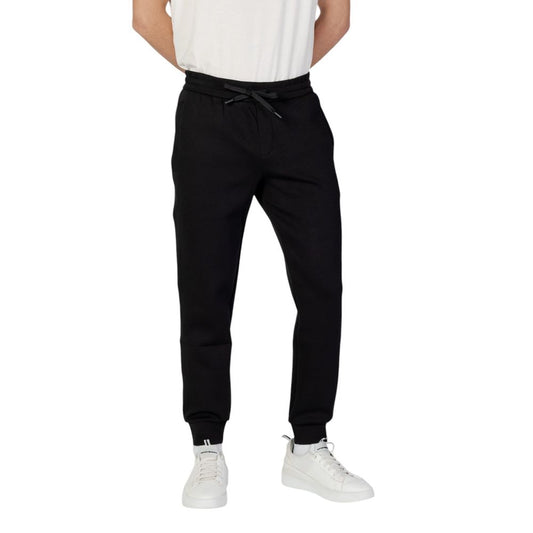 Armani Exchange Black Cotton Joggers (Workout Pants)