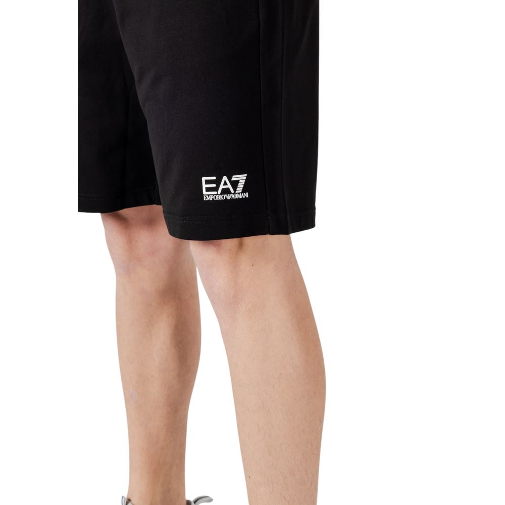 EA7 Emporio Armani Schwarze Baumwoll-Bermudashorts