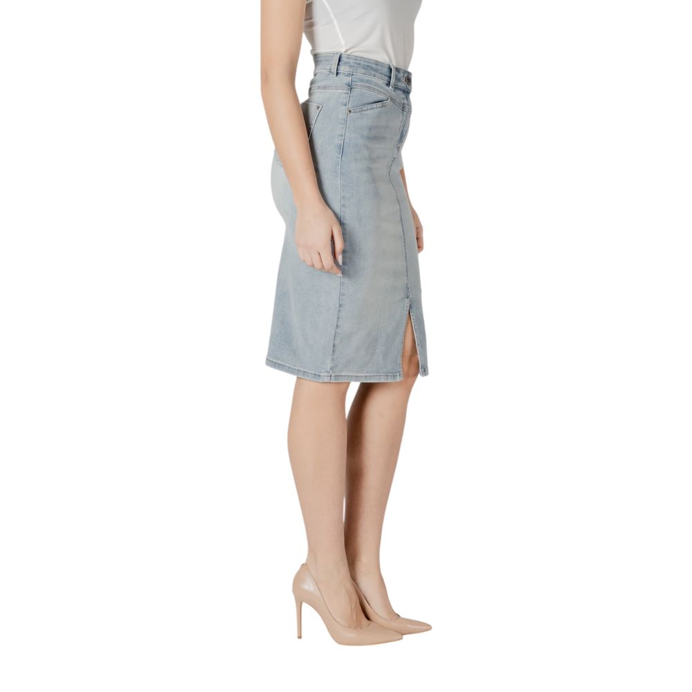Morgan De Toi Blue Cotton Long Skirt