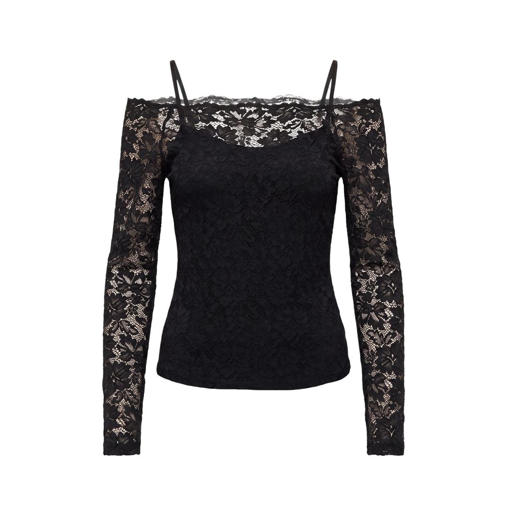 Morgan De Toi Schwarzes Polyamid Langarmshirt