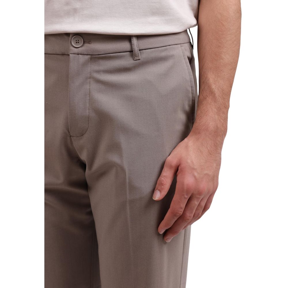 Armani Exchange Beige Lyocell Freizeithose
