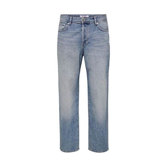 Only & Sons Blue Cotton Relaxed Fit Jeans