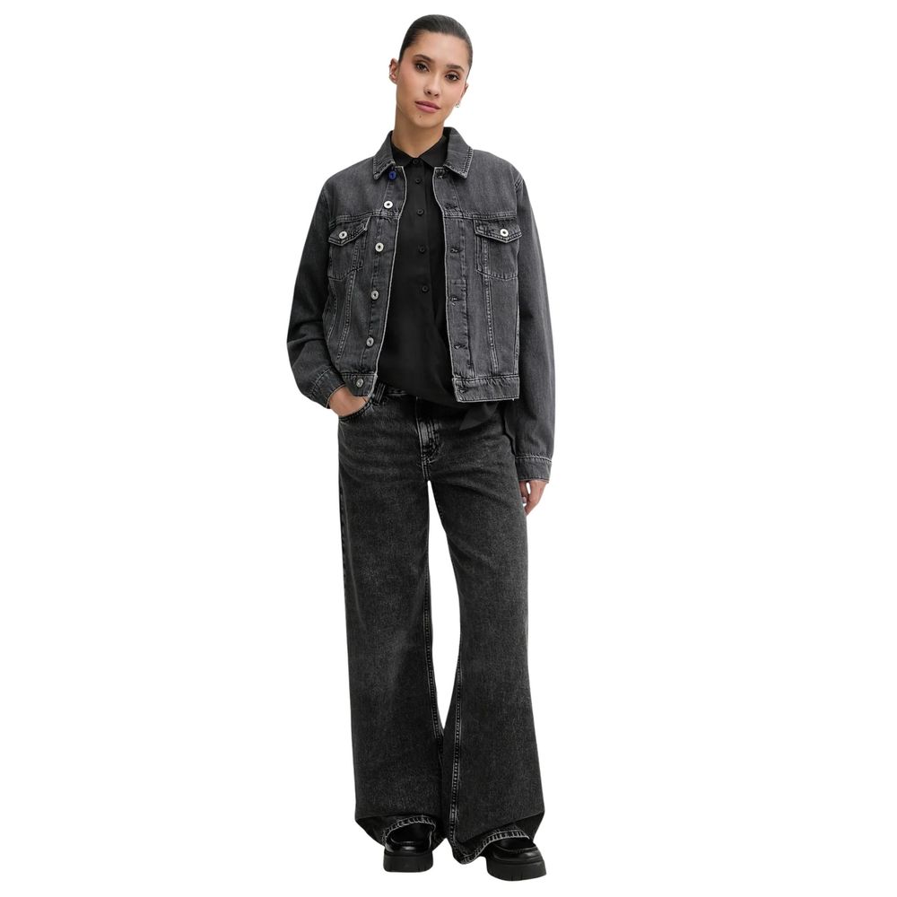 Karl Lagerfeld Black Recycled Cotton Relaxed Fit Jeans