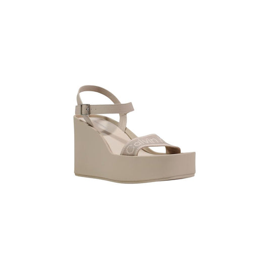 Calvin Klein Beige Polyethylene Platform Sandals