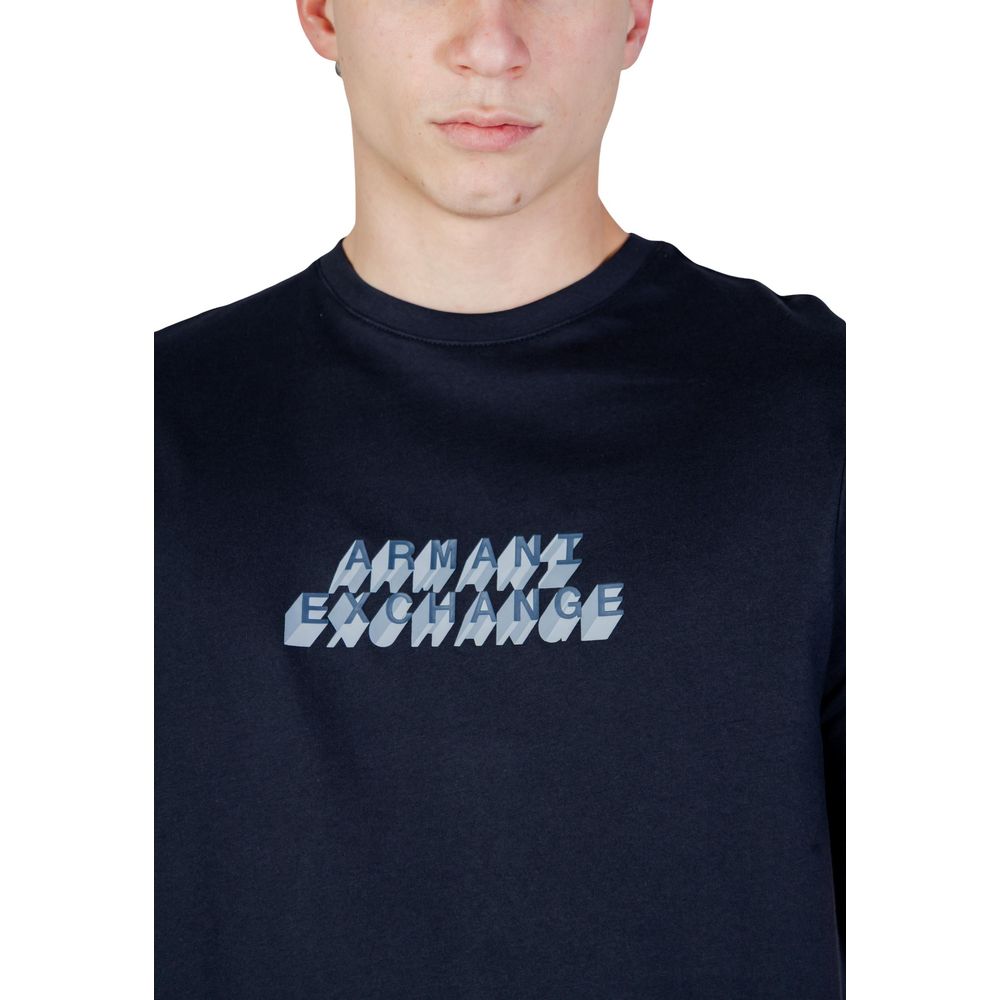 Armani Exchange Blaues Baumwoll-T-Shirt