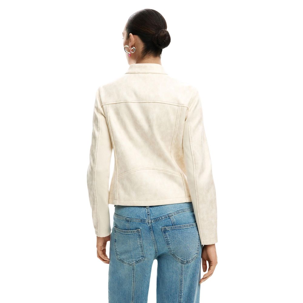 Desigual Beige Polyester Full-Length Jacket
