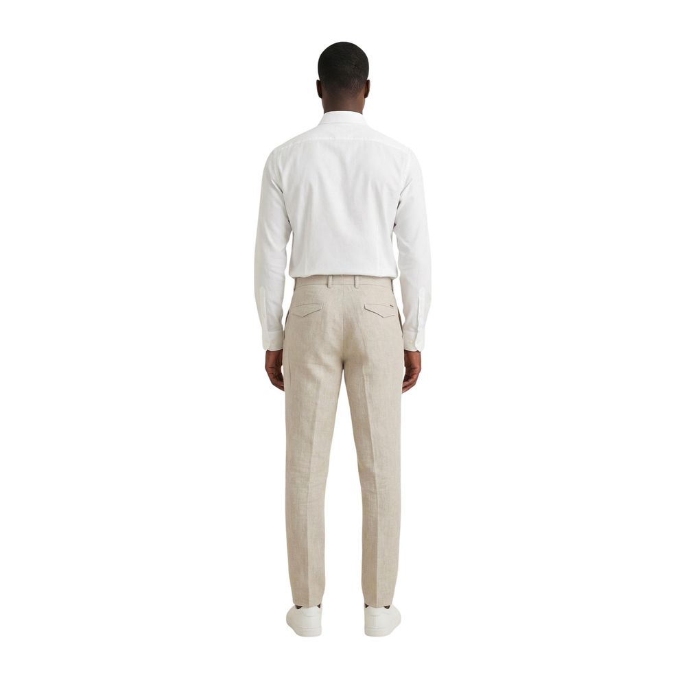 Gianni Lupo Beige Leinen Freizeithose