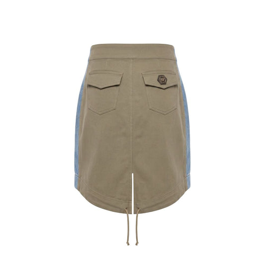 Philipp Plein Blue Cotton Women Skirt