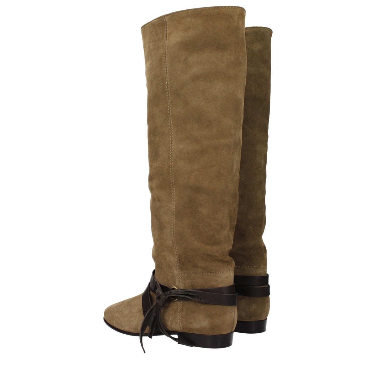 Isabel Marant Grüne Leder Overknee-Stiefel
