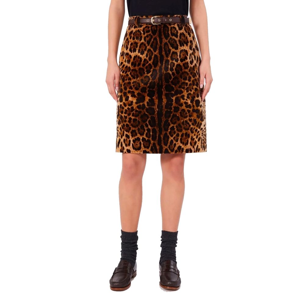 Max Mara Midirock aus brauner Baumwolle