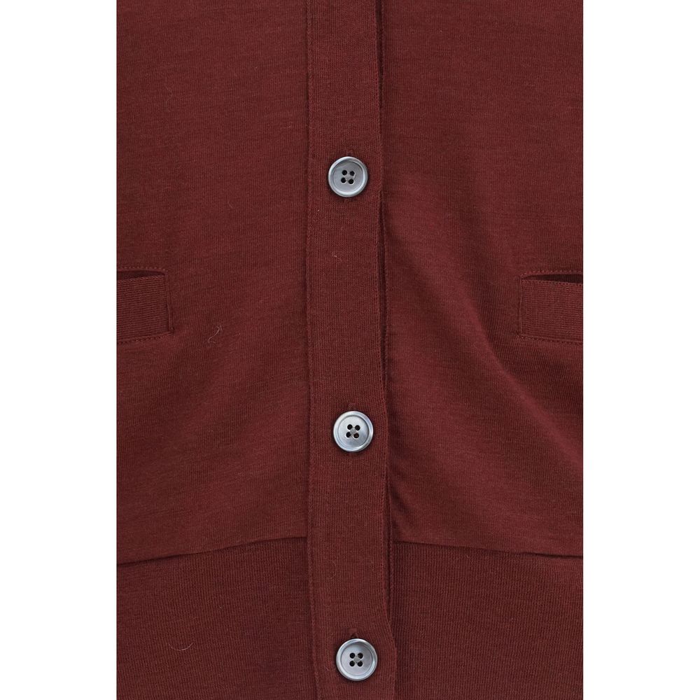 Thom Browne Bordeaux Wool Oves Aries Cardigan