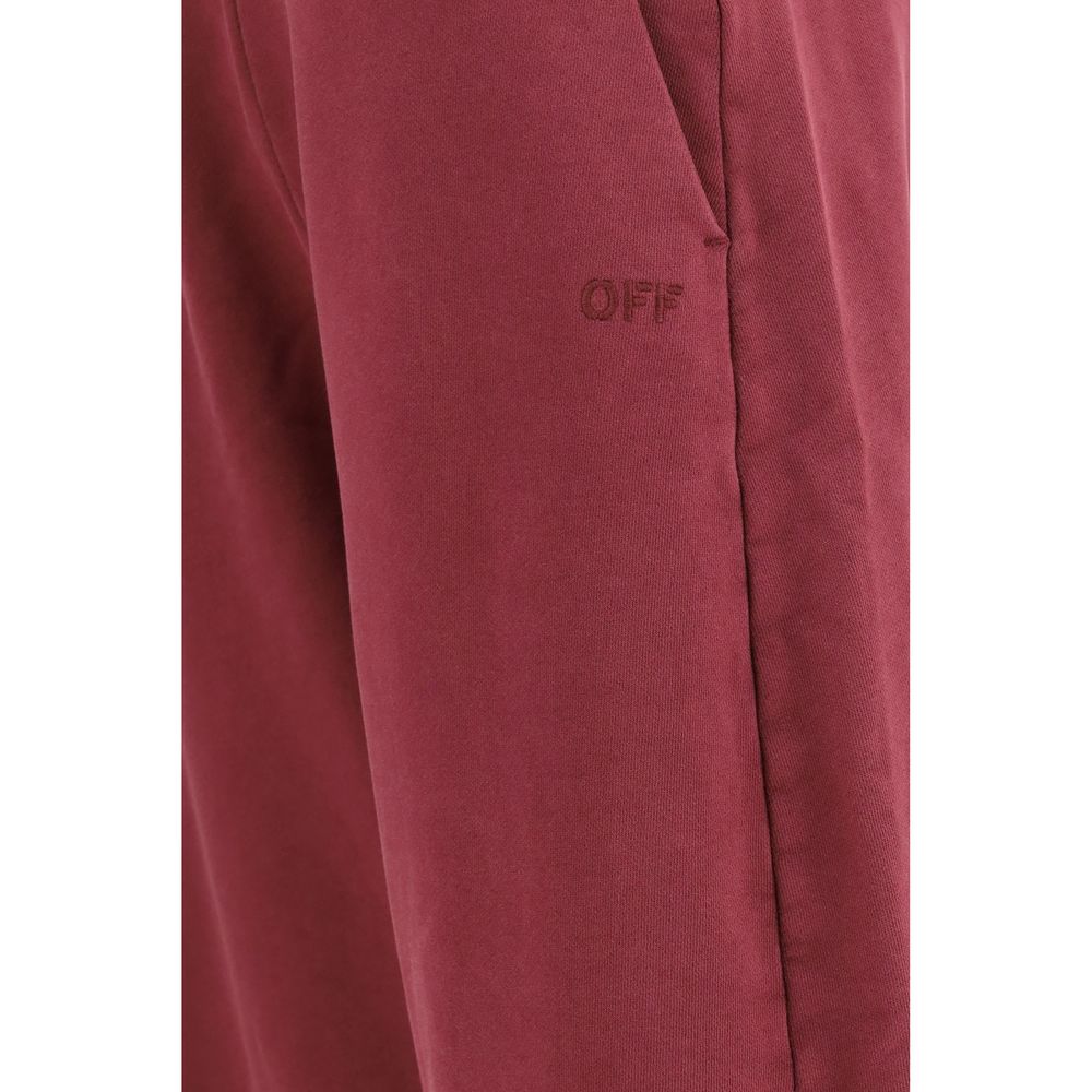 Off-White Purple Cotton Casual Pants