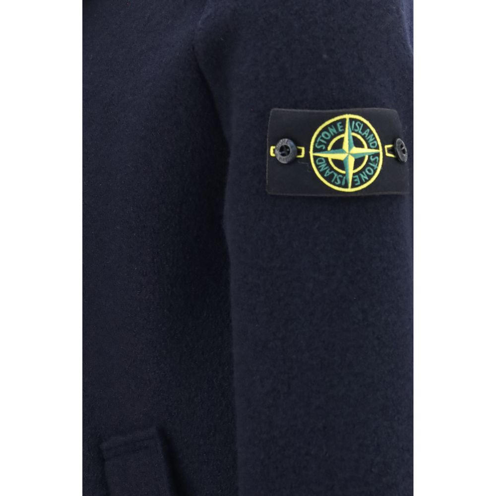 Stone Island Blue Wool Oves Aries Jacket