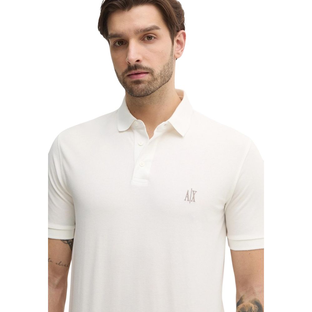 Armani Exchange Poloshirt aus weißer Baumwolle