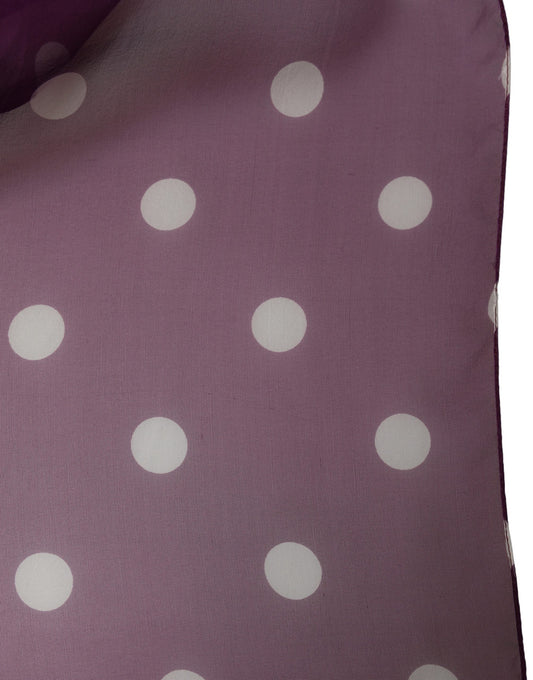 Dolce & Gabbana Purple White Polka Dot Square Foulard Scarf