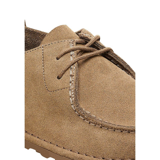 Birkenstock Beige Suede Leather Oxfords And Derbies