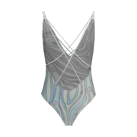 Emilio Pucci Blue Polyamide One-Piece Swimsuit
