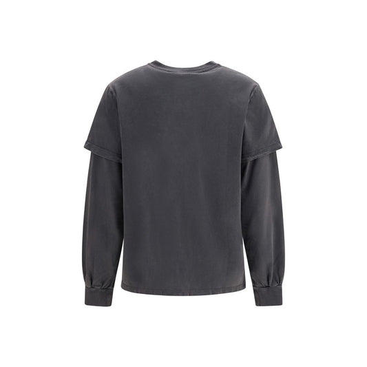 Ganni Gray Cotton Long Sleeve T-Shirt